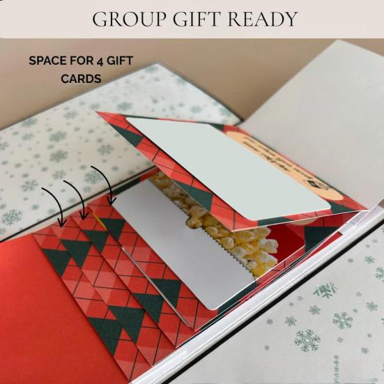 Christmas Gift Card Booklet Handmade Merry Christmas Gift Card Book Pull-out Design DIY Wow Card Holder Keepsake Gift for Holiday Xmas Party