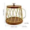 Coffee Pod Holder, Metal Large Capacity Wooden Coffee Capsule Holder Container for Countertop, Kitchen, Cafe, Desktop, Office
