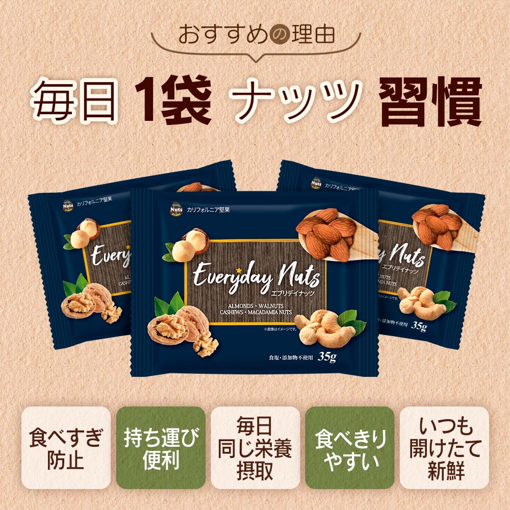 Daily Nuts & Fruits Mixed Nuts 4 Varieties 1.05kg Almonds Walnuts Cashews Macadamia Individually Packaged Ready to Eat No Salt Additives or Plant Oil