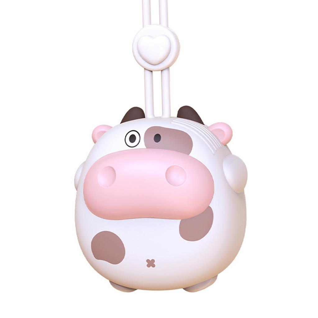 Cartoon Animal Hanging Neck Fan with Lanyard Battery Powered Bladeless USB Rechargeable Handheld Personal Neck Fan Cute