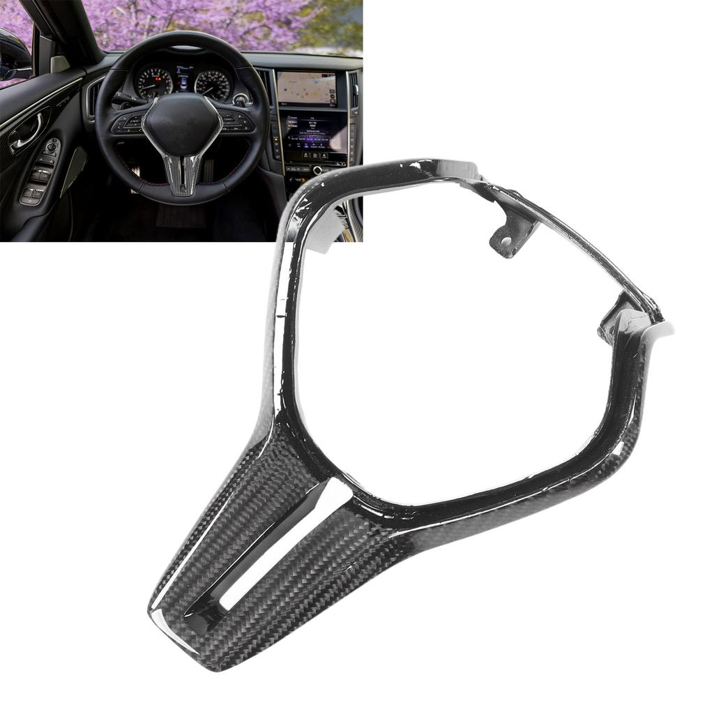 Steering Wheel Frame Panel Carbon   Overlay Decoration Trim Replacement for    0 Q60