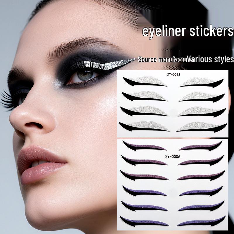 European Waterproof Self-Adhesive Eye Shadow & Eyeliner Stickers for Party & Stage Makeup