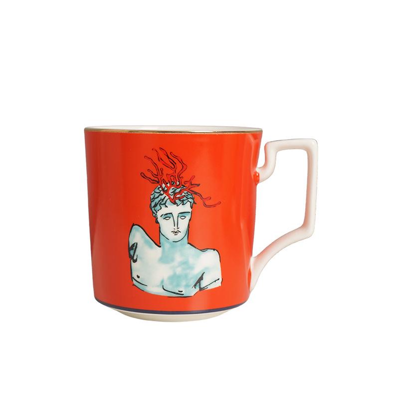 Kreativer Keramik-Dessertteller Meeresgott-Musterdesign Geschirr Porzellanteller Tassen