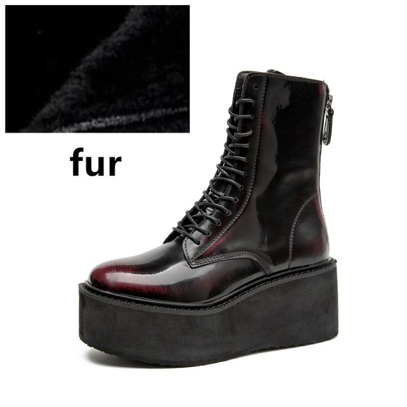 Women's Ankle Boots and Booties Non-slip Thick-soled Fall and Winter Women Boots Retro Height Enhancer Female Motorcycle Boots
