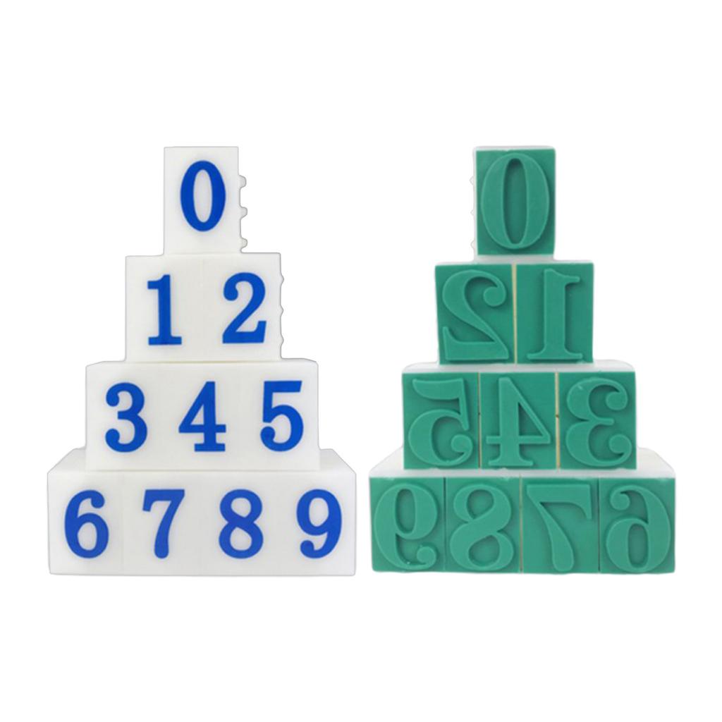 10Pcs Detachable Number Stamp Digital Stamp From 0 To 9 Number Stamp For Card Making Scrapbooking Journaling Teaching