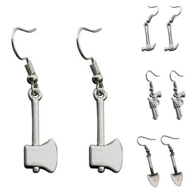 Creative Screwdriver Axe Hammer Charm Statement Hook Earrings Unisex Jewelry