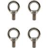 304 Stainless Steel M12 Lifting Rigging Eyebolt Ring Shaped with Lengthened Thread(40mm) Pack of 4 Pcs