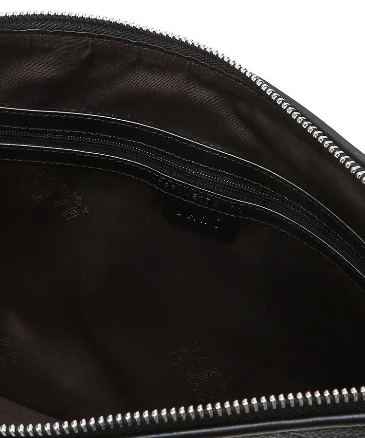 Daks Men'S Accessories Black Grid Pattern Embossed Cowhide Dbba6F279Bk