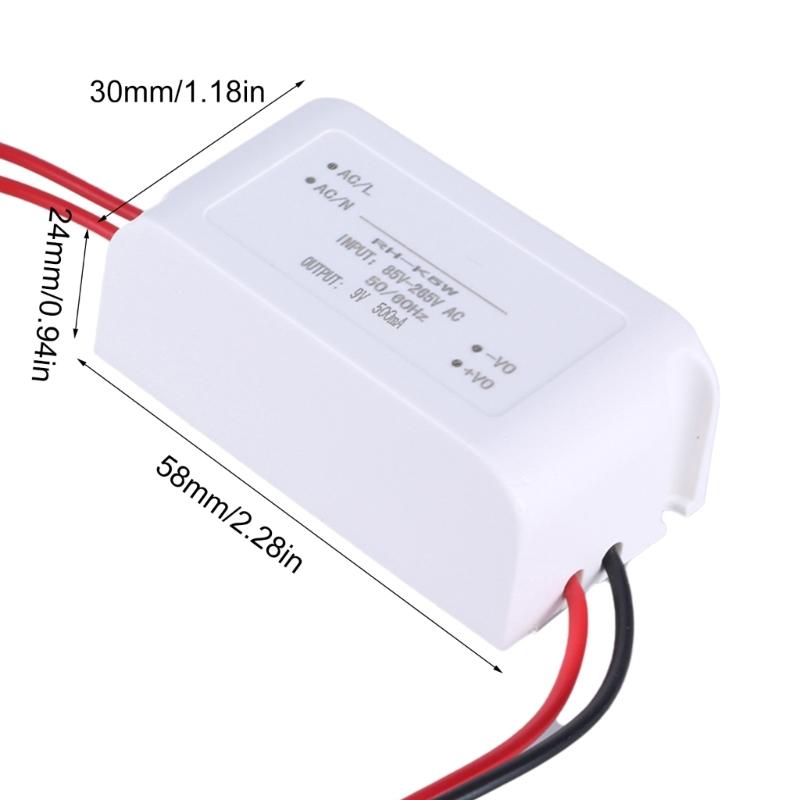 AC85V~265V to DC9V 500mA Power Adapter Efficient Voltage Regulator Module Converter for LED Light Router Camera