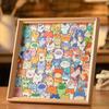DIY Wooden Cat Puzzle Frame Cartoon Cute Kitten Wooden Puzzles Toys Creative Hand-painted Diy Assembly Toy Puzzle Gift