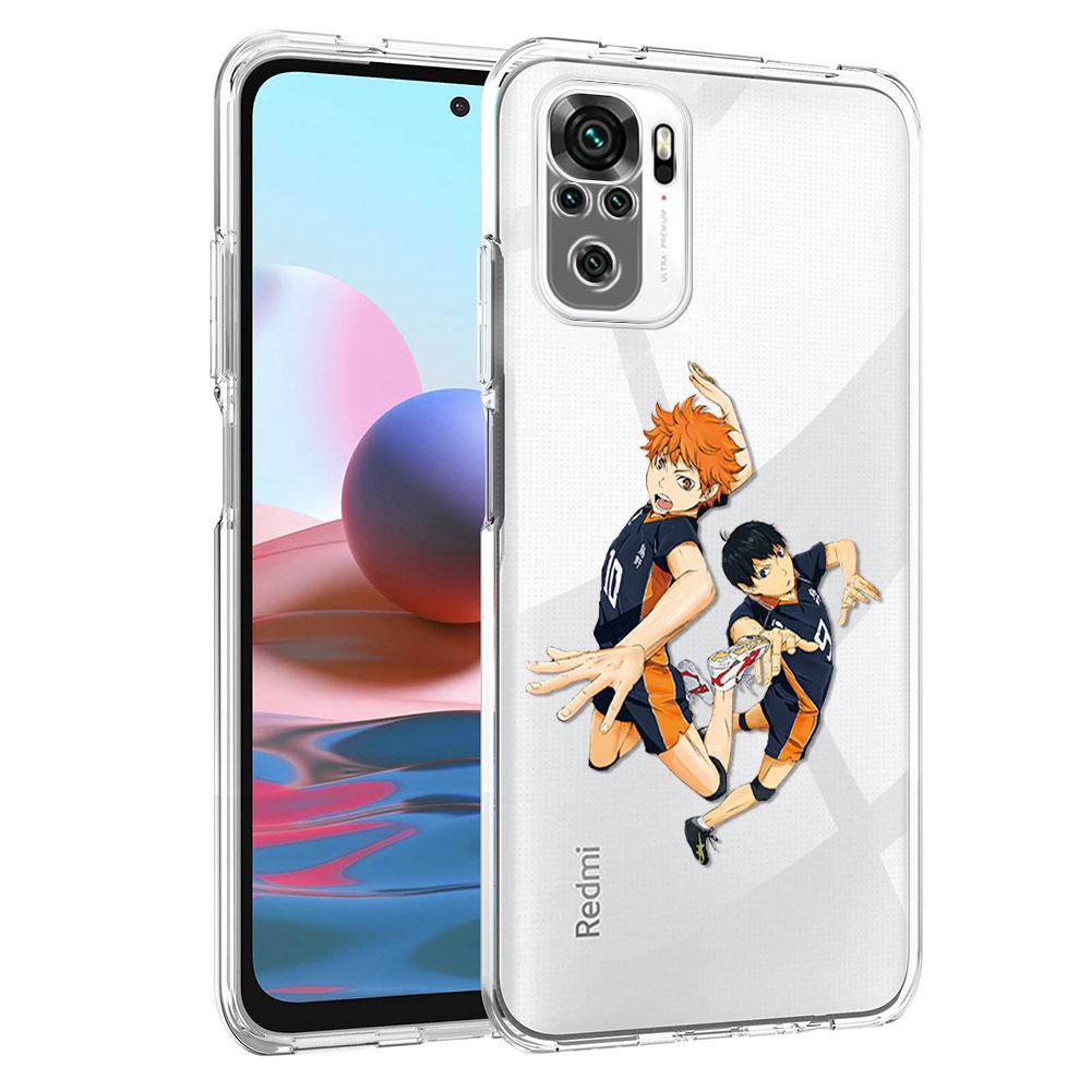 Průhledné pouzdro pro Xiaomi Redmi Note 10 9S 9 8 Pro 10S 7 9C 8T 9A K40 9T 7A 8A Silikonový kryt na telefon Anime Haikyuu Fundas