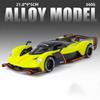 Modèle de voiture de sport en alliage Aston Martin Valkyrie 1/24 Métal moulé sous pression Véhicules Super de Course Modèle de Voiture Haute Simulation Son et Lumière Jouet Cadeau pour Enfants