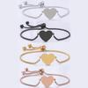 Stainless Steel Heart-Shaped Bracelet with Pearl Chain – Festive Gift Edition