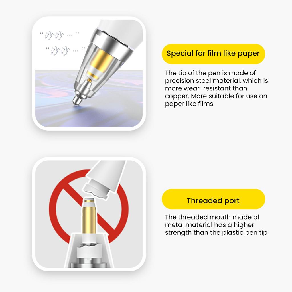 AHASTYLE WG155 Wear Resistant Tips for Apple Pencil Pro/Pencil (USB-C)/2nd/1st Generation Replacement Nibs