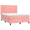 Lit avec matelas - Maison Exclusive - 140x200 cm - Velours rose - 2 places - Ressorts ensachés