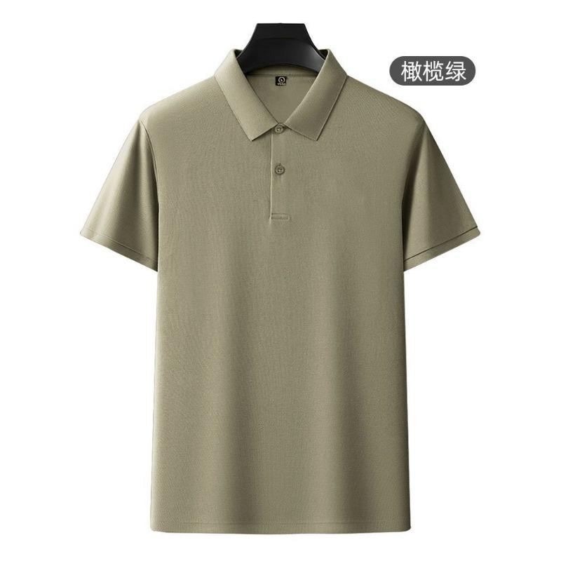 Summer Mens 100 Percent Combed Cotton Polo Shirt Short Sleeve Solid Top