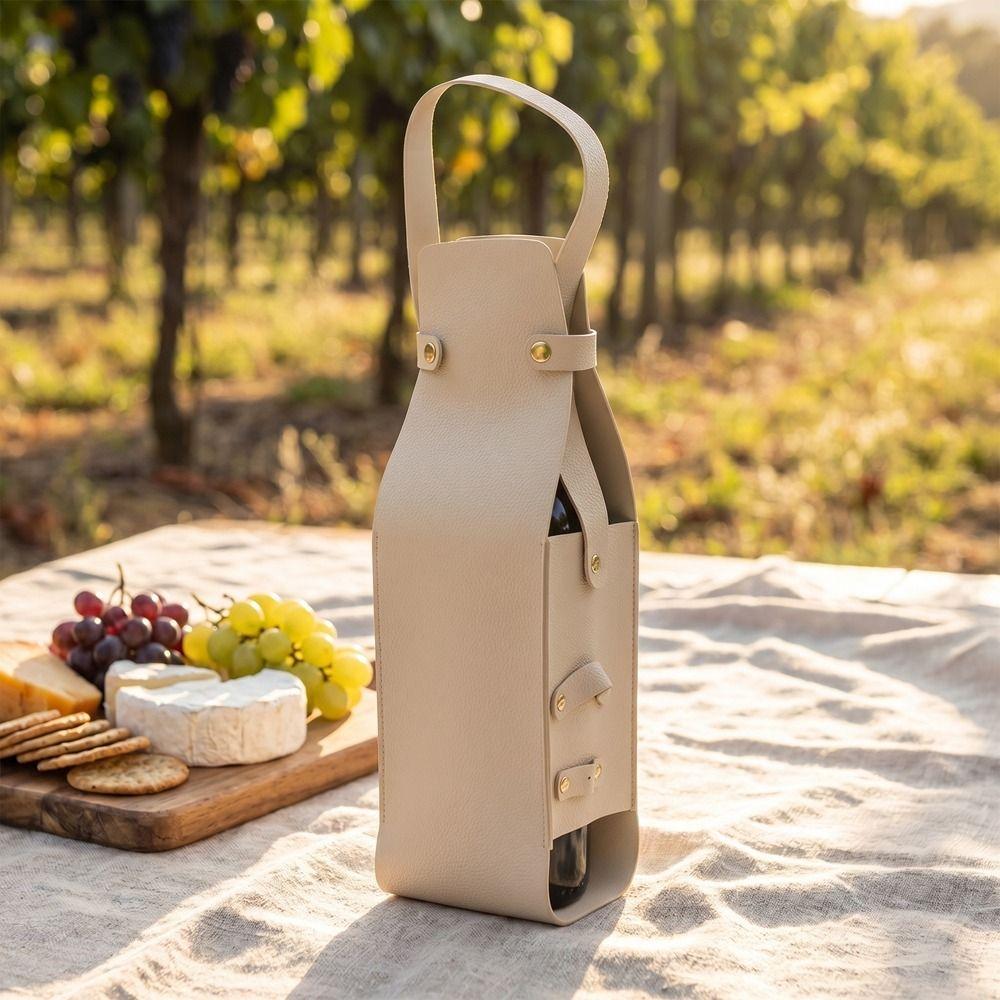 Reusable PU Wine Tote Waterproof Champagne Beer Gift Bags Portable Liquor Bottle Carrier  for Home