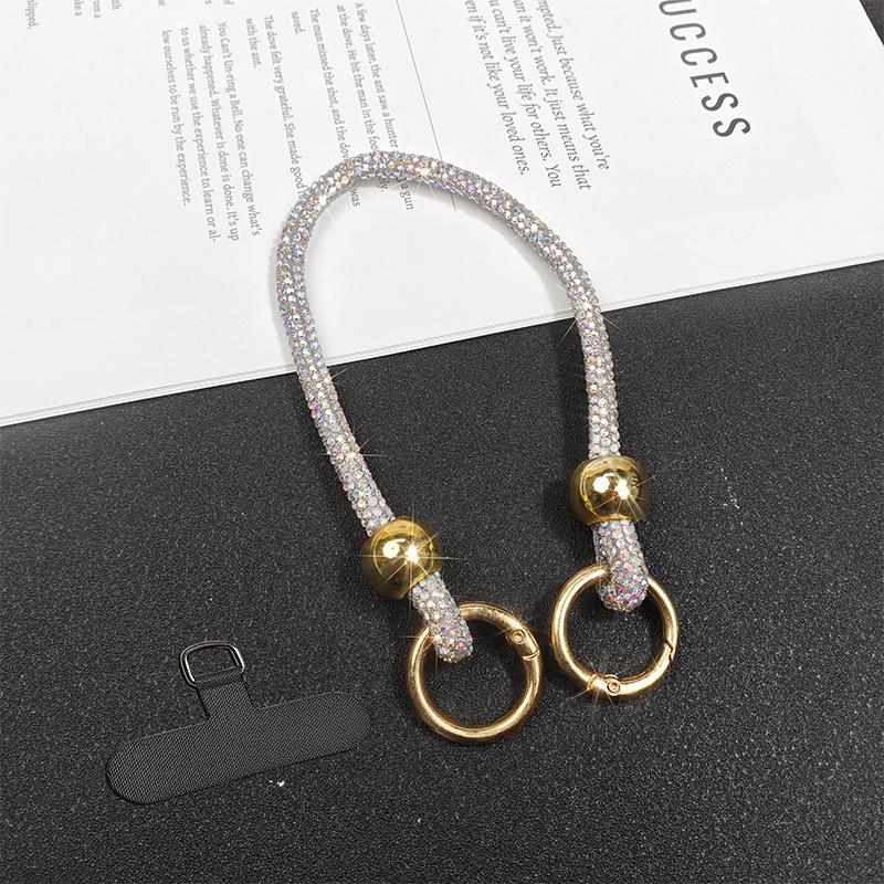 Glitter Crystal Rhinestone Phone Lanyard Bright Bling Bling Phone Case Chain Straps Crossbody Hanging Cord Phone Accessories