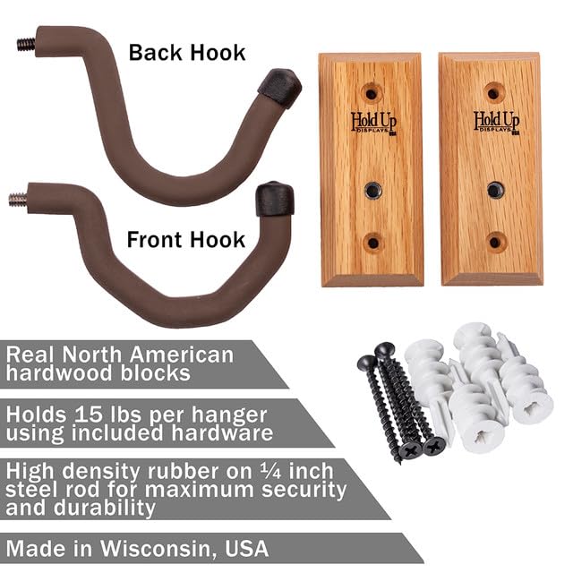 HOLDold UPp DISPLAIYsplaiy Gun Holder Rifle Wall Holder H Wood Set of 2 HD02