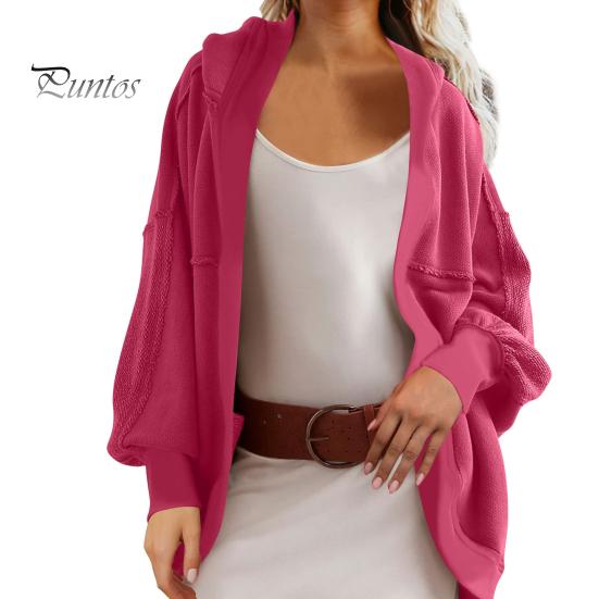 

Осень-весна Женская куртка в стиле пэчворк с капюшоном, свободный однотонный длинный рукав, ажурный кардиган, свитер, спортивная повседневная верхняя одежда для поездок на работу L