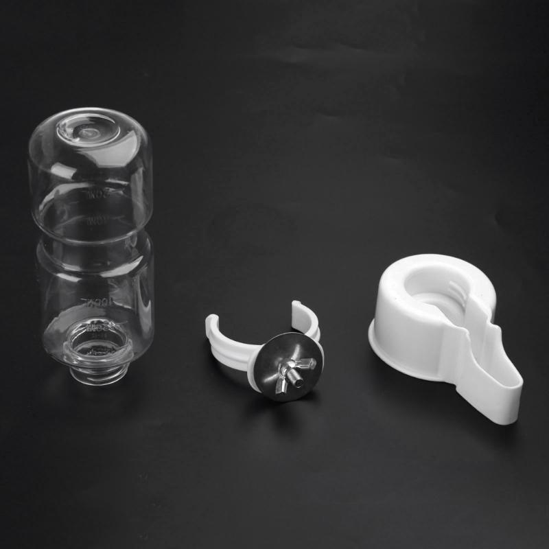 Water Bottle Drinker Clear Food Dispenser Container Set Mount In Cage