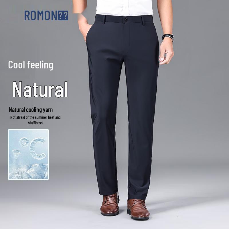 

Мужские прямые эластичные брюки Romon в стиле business casual 35