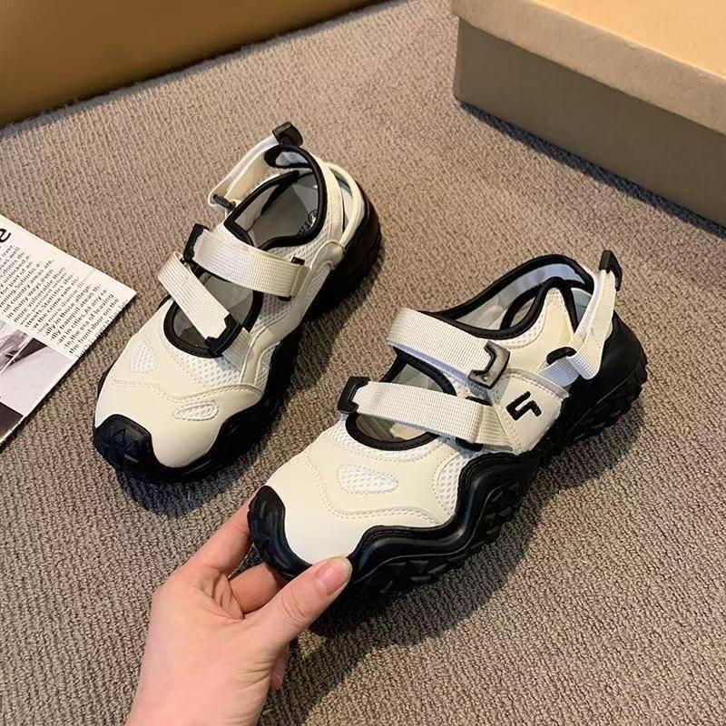 2025 new ugly cute bag head sandals cute platform mountaineering sports and leisure shoes summer hollow height increase single shoes