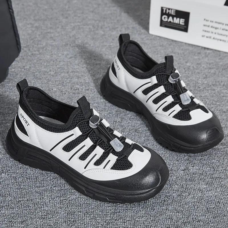 Women's Breathable Mesh Sneakers Outdoor Hiking Shoes Spring Lightweight Thick Sole Comfort Hollow Design Non-Slip