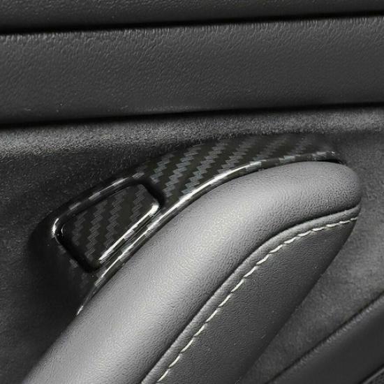 ABS Carbon Fiber Door Lock Window Switch Cover Trim For Tesla Model3 17-21