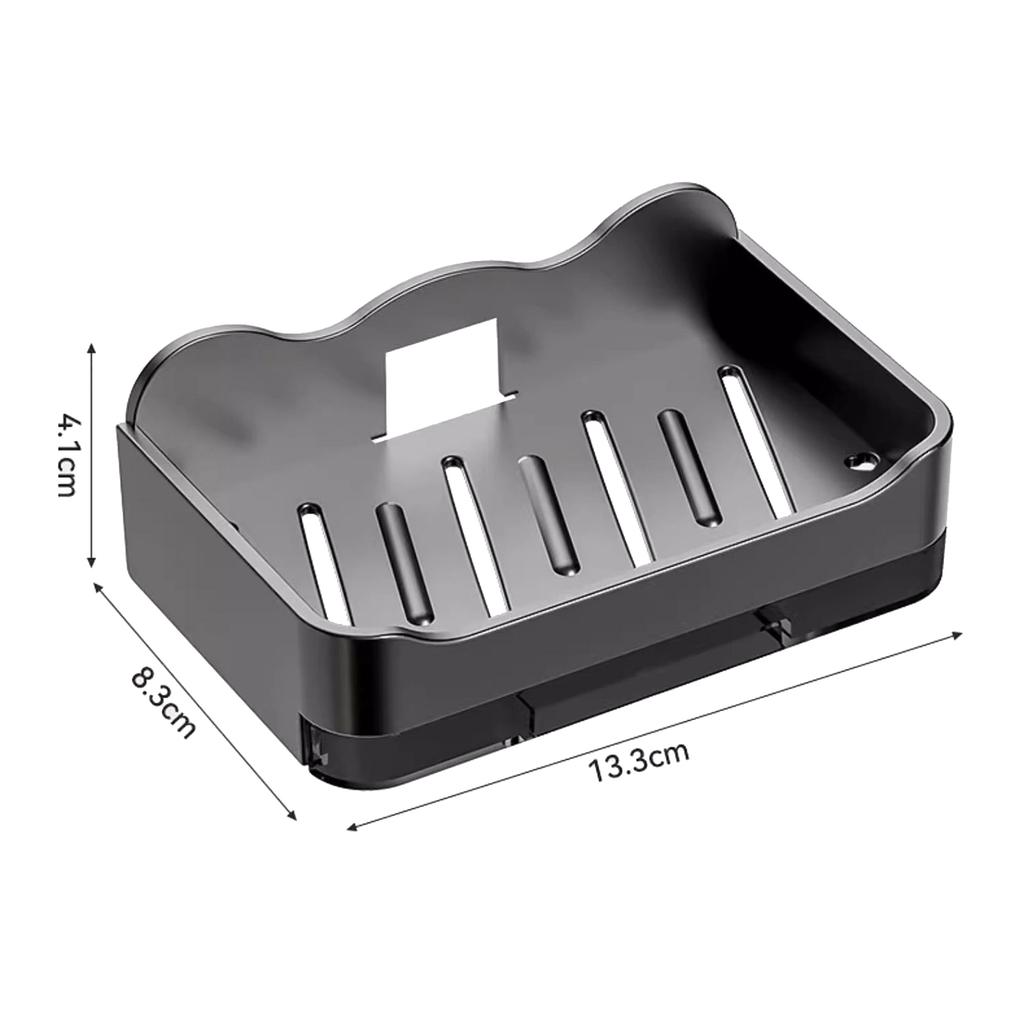 Wall Mounted Double Layer Soap Dish PunchFree No Draining Soap Holder Bathroom Kitchen Soap Rack Organizers