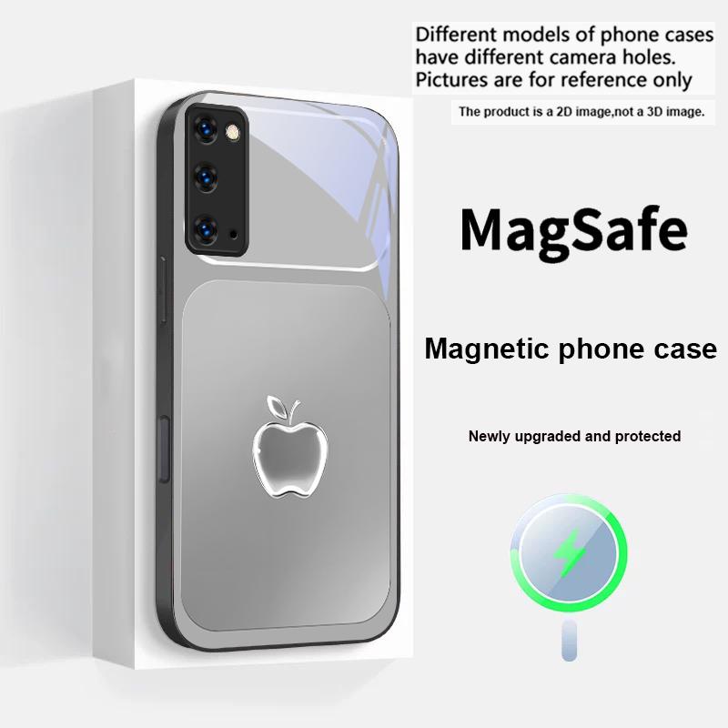 Metallic gray texture For Magsafe Samsung S25 S25 Edge S25Ultra S8 9 10 20 S21 Pro 22 Plus S23 FE S24 Ultra Glass Phone Case