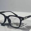 Unisex Retro Black Large Frame Glasses with Plain Flat Lenses