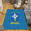 Brazil National Football Team Flannel Pattern Square Carpet,Area Rug,Carpet Rug for Living Room Bedroom Sofa Playroom Decor,Non-slip Floor Mat