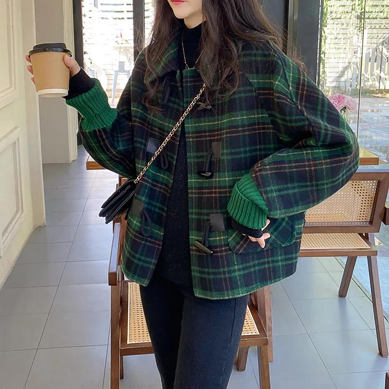 Dame Forår og Efterår Faux Kasmir Tweed Jakke Koreansk Version af Den Løse Korte Sektion Frakke