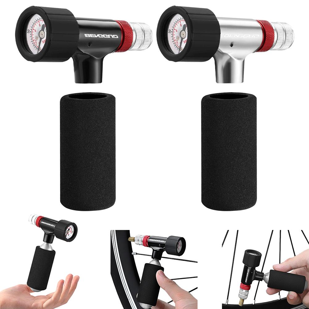 Mini Bicycle Pump with Sponge Cover Portable Tire Inflator Schrader & Presta Valve CO2 Bike Tire Inflator Cycling Accessories