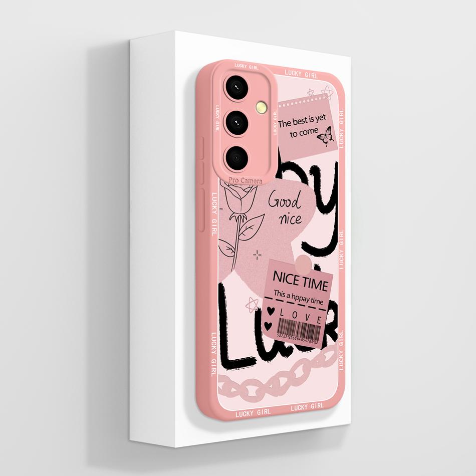 For Samsung A35 5G Case Cute Funda For Galaxy A 35 Phone Back Cover Soft Liquid Silicone Camera Protection Shockproof Bumper