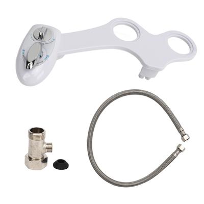 Bathroom Dual Nozzle Cold Water Spray Adjustable Bidet Toilet Attachment with Hose
