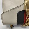 [Pre-Owned] Sylvie Gold Buckle Striped Web Leather Mini Tote Shoulder Crossbody Bag - Fair #BZGZ9L