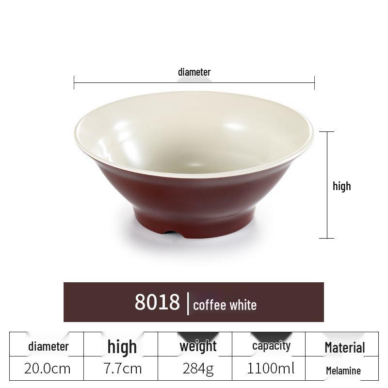 Net Celebrity Melamine Ramen Bowl: Two-Tone Creative Design, Large, Ideal for Mala Tang and Rice Noodles