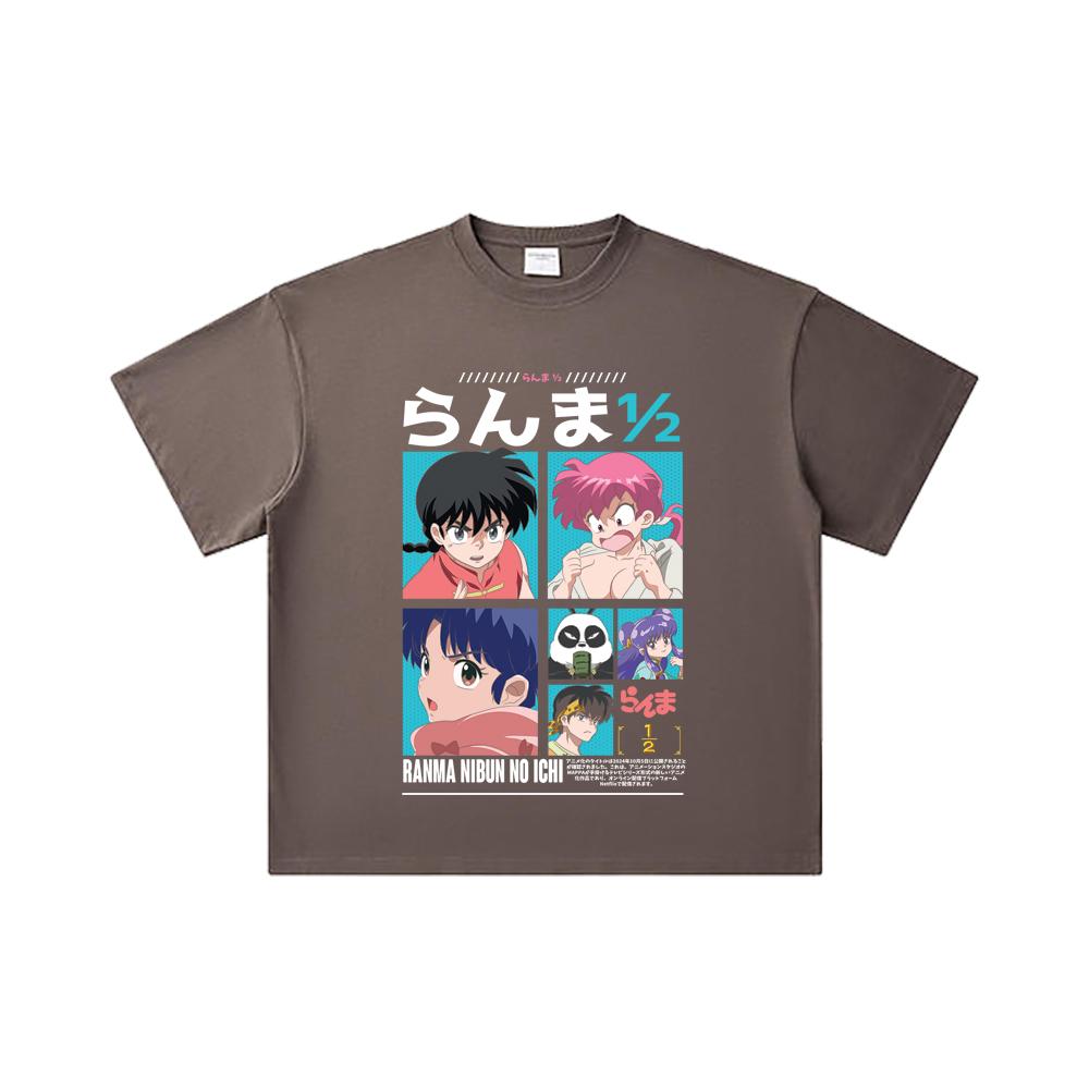 260 GSM Double Yarn 32 Count 100% Cotton Ranma 12 V1 Print Unisex Heavy Cotton T Shirt