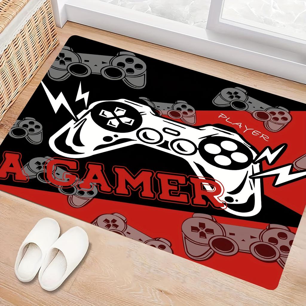 1pc Gaming Area Rug Game Controller Pattern Mat Washable Carpet for Living Room  Decor Laundry Room Large Area Rugs Entrance Mat