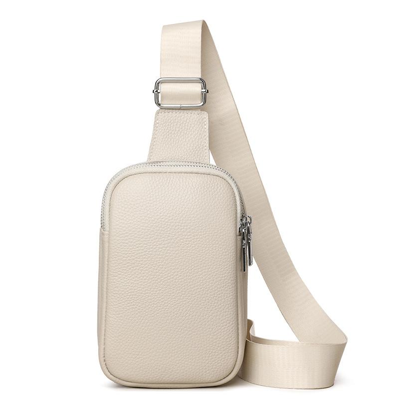

Мужская нагрудная сумка, повседневная сумка-кроссбоди большой вместимости, рюкзак, нагрудная сумка-кроссбоди из коровьей кожи белый