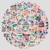 50 Pieces of Cute Beach Series Graffiti Stickers, Creative Cartoon Stickers, Waterproof Decorative Stickers for Computers