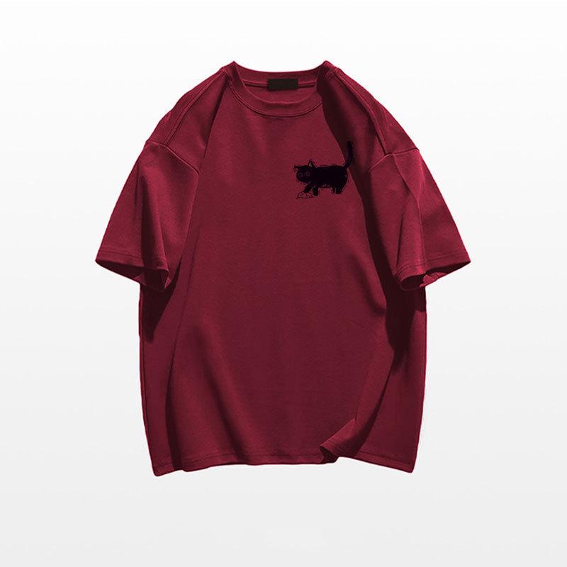 2025 Summer Women's Pure Cotton Cartoon Print Retro Short Sleeve T-shirt