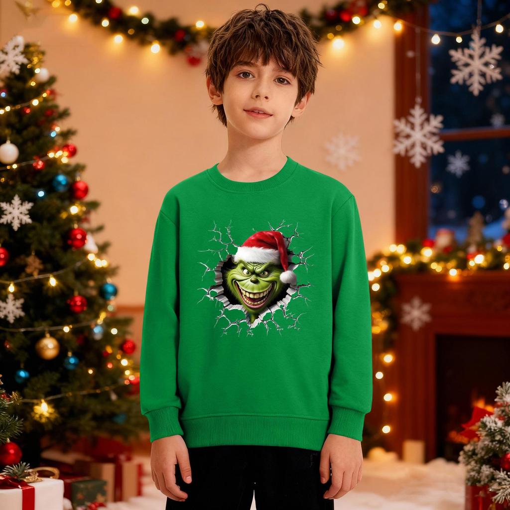 Christmas Sweatshirt Boys Girls Ugly Xmas Christmas Shirt Crewnek Toddler Long Sleeve Pullover Outfit Tops