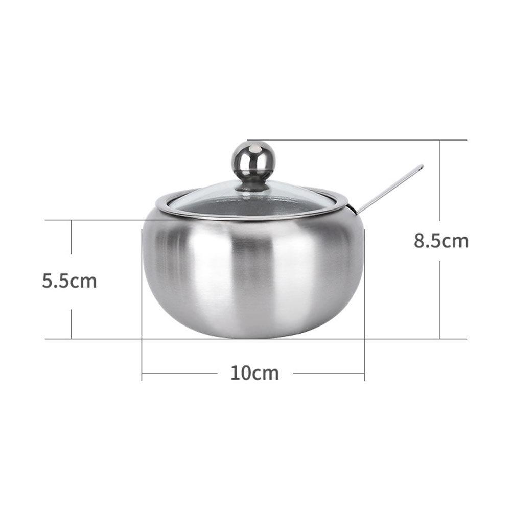Stainless Steel Spice Jar Size Cover Rust Resistant Seasoning Box Condiment Container Serving Spoon Kitchen Organizer