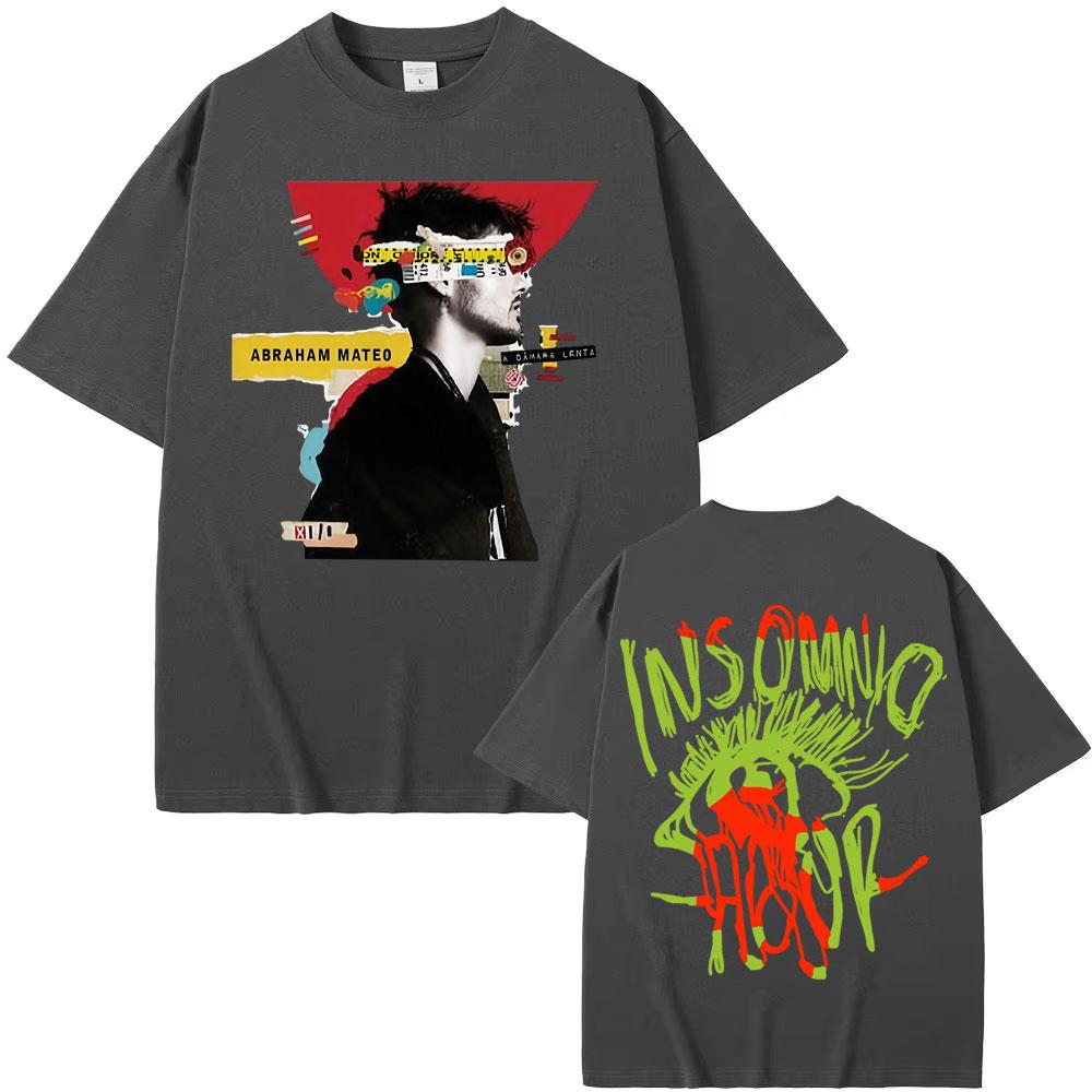 Abraham Mateo Insomnio Album Tour 2025 Merch T Shirt Men Women Harajuku Y2k Short Sleeve T-shirts 100% Cotton T-shirt Streetwear