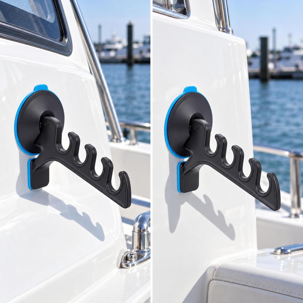 2 Pieces Suction Cup Fishing Rod Holder Screwless with Base areaSaving