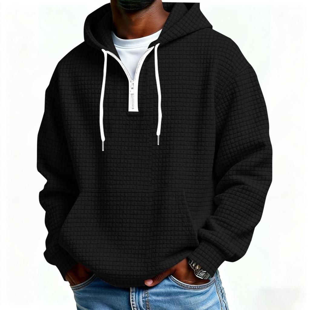 Men's American Trend Loose Leisure Zipper Color Hooded Hood Hoodie