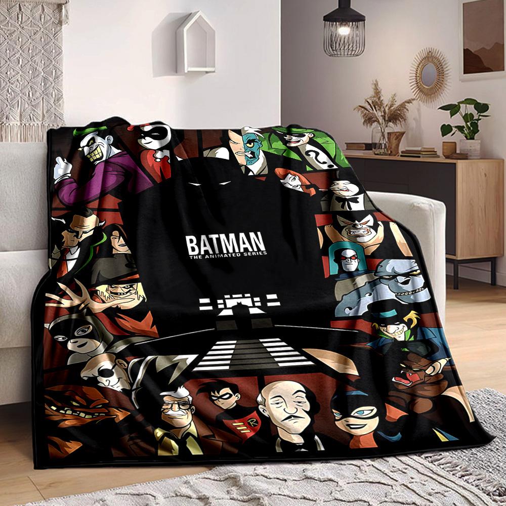 1 Stück Batman Zeichentrickserie Flanell-Kuscheldecke Leicht Weich Warm Ganzjahresdecke für Sofa, Bett, Reisen, L1028159